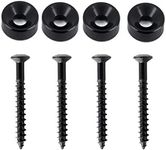 Metallor Guitar Neck Joint Bushings and Bolts Mounting Ferrules Metal with Mounting Screws for Electric Guitar or Bass Guitar Black 4Pcs.