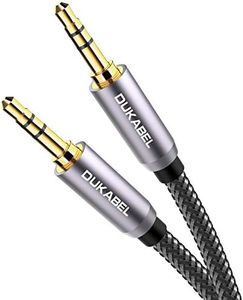 DuKabel Top Series 3.5mm AUX Cable Lossless Audio Gold-Plated Auxiliary Audio Cable Nylon Braided Male to Male Stereo Audio AUX Cord Car Headphones Phones Speakers Home Stereos 4 Feet / 1.2 Meters