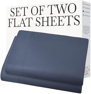 Southshore Fine Living, Inc. 2-Pack King Size Flat Sheets Only, Premium Oversized Blue Bed Sheets, 112" x 102" Cal/King Top Sheet Stays Tucked on Deep Mattresses, Flat Sheet Set of 2, Dark Blue