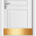 2 Pieces Door Kick Plate Kick Plates for Exterior Doors Aluminum Kick Plate for Doors Decor Avoid The Door from Kicking (Gold,8 x 34 Inches)