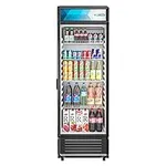 KoolMore Commercial One Glass Door Display Upright Beverage Refrigerator Cooler Merchandiser - 12 Cu. Ft [Black] (MDR-1GD-12C)