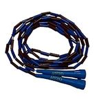 AMPRO Classico 10ft Adjustable Beaded Jump Rope - Burgundy/Blue/Yellow - Skipping Rope/Boxers/Boxing/Freestyle/MMA/Fitness/Exercise