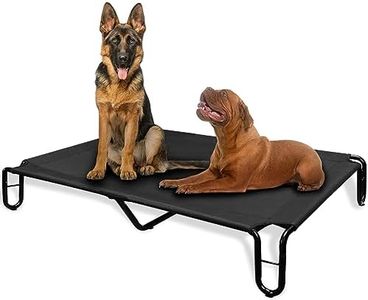 grageoo Outdoor Elevated Dog Bed,Cooling Raised Dog Cot Bed for Large Dogs,Pet Bed Waterproof with Stable Frame,Breathable Recyclable Mesh,Up to 85 lbs,Black