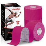 Kinesiology Tape(3 Rolls pack), Elastic Therapeutic Sports Tape Pro for Shoulder Knee Elbow Ankle, Waterproof, Breathable, Latex free, 2" x 19.7 feet Per Roll (Pink)