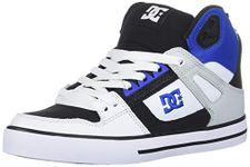 DC Men's Pure High Top Wc Skate Shoes Casual Sneakers, Black/White/Blue, 6 UK