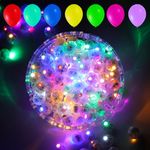100pcs LED Balloon Lights - 10 Colors, Mini Ball Lights Long Standby Time Round Led Flash Ball Lamp for Balloon Paper Lantern Tiny Led Light Lighting Decoration for Halloween Christmas Decoration