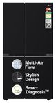 LG 655 L, 3 Star, Frost Free Smart Inverter Double Door Side by Side Refrigerator (GL-B257HWBY, Western Black, Express Freezing | Multi Air-Flow)