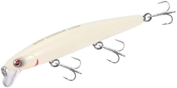 LITTMA California Surf Fishing Lures Saltwater Jerkbait Crankbait Surf Minnow 110 - Metallic Sardine Super Glow & Pearl Pink Belly Glow Lures for Halibut & Striper Fishing