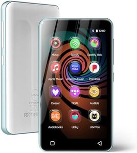 160GB MP3 Player with Bluetooth and WiFi, innioasis Music Player with Spotify,Pandora,Amazon Music,4" Touch Screen Android MP4 MP3 Player for Kids with Libby,Audible,Spotify Kids (White+ Sky-blue)