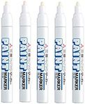 Uni-Paint Oil Based Paint Marker 5 Pens Bundle Set, Multi surface Marking Pen (PX-20) Medium Point White Colour, Original 5 Colors Sticky Notes