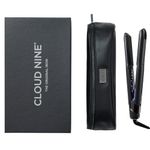 CLOUD NINE The Original Iron Black Hair Straightener Giftset | Variable Temperature Control Quick Heat Touch Technology Ceramic Floating Plates Spring Flex Styling | Perfect Smooth Sleek Results