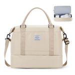 WEPLAN Cabin Bag 45x36x20 for Easyjet Airlines Underseat Cabin Bag Ryanair 40x20x25 Travel Duffel Bag Holdall Bag Carry on Hand Luggage Weekend Bag for Women Men,Dry Wet Seperated Sport Gym Bag,Beige