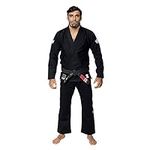 KINGZ The One Brazilian Jiu Jitsu Gi - Men's Lightweight Durable BJJ Kimono - IBJJF Legal - 400gsm Pearl Weave Pro Training - (Black) A1