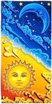 Dawhud Direct Sun and Moon Beach Towel for Girls, Sun and Moon Bath Towel Print 30" x 60" Pool Towel Super Soft Plush Cotton Sun and Moon Towel for Beach Lovers