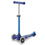 Micro Scooters | Mini Micro Deluxe LED Children's Scooter | Handlebar Adjustable | Light Up Wheels | 2-5yrs | Boys & Girls | Blue