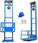 Load Electric Lift Platform Table,Warehouse Goods Lift, Mobile Automatic Cargo Elevator 33FT Lifting Height Lifting Rail Hoist(Blue,8m Lifting Height)