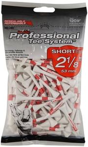 Pride Professional Tee System, 2-1/8 Inch Shortee Golf Tees - 120 Count Bag (Red on White)
