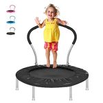Lyromix 36Inch Kids Trampoline for Toddlers with Handle, Indoor Mini Rebounder Trampoline for Kids, Dark Black