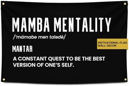 Gold Trident Mamba Mentality Gym Flag Banner - Inspire Your Workout with this Banner - Kobe Bryant Perfect Basketball-Inspired Wall Decor - Stay Motivated with Cool Motivation Art - 3x5 Feet