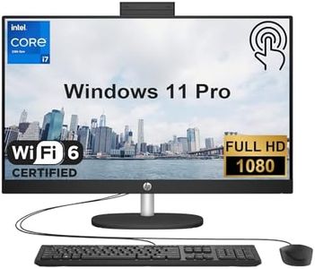 HP Essential All-in-One Business Desktop, 27" FHD Touchscreen, Intel Core i7-1355U, 64GB RAM, 1TB PCIe SSD, Wi-Fi 6, Wired Keyboard & Mouse, Windows 11 Pro, Black