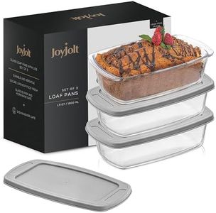 JoyJolt Glass Loaf Pan with Lid. 3pc Bread Pan Set, Rectangular, 1.9 Quart Loaf Pans for Baking Bread, Bread Storage Container, Lasagna Pan Deep, Meatloaf Pan, Banana Bread Loaf Pan
