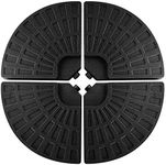 Giantex 4-Piece Cantilever Umbrella Base, Water or Sand Filled 160 lbs Patio Umbrella Base Offset, Round Outdoor Market Umbrella Weights with Carry Handles for Garden Backyard Poolside