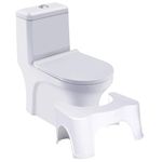 PFB Perfect Toilet Posture Plastic Potty Step Stool for Western Toilet Bathroom Slope Design for Scientific Angle, Anti-Slip, 20 CM Height (White)