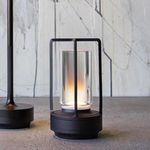 NYRWANA Table Lamp, LED Rechargeable Lamp, Lamps for Home Decoration, Night Lamp for Bedroom, Lamp for Bedroom, Bedside Lamp, Light Lamp, Stepless Dimming, 3 Colour Touch Control - Metal (Black)