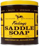 Fiebing's White Saddle Soap for Leather (3.5 oz Tin) - Leather Cleaner & Conditioner to Soften & Protect Leathercraft, Car Seat, Couch, Shoe & Saddles
