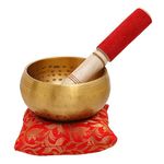 CRAFTHUT Metal Tibetan Singing Bowl with Stick & Cushion – Buddhist Meditation Sound Healing Instrument (5.5 x 5.5 x 2.75 in) 1Kg