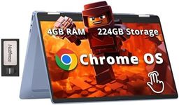 HP Chromebook x360 14" FHD Touchscreen Laptop, Intel Processor N100, 4GB RAM, 224GB Storage(64GB eMMC+160GB Docking Station Set), Intel UHD Graphics, 720p HD Camera, Wi-Fi 6, Chrome OS, Sky Blue
