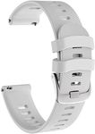 Zitel Bands Compatible with Garmin Forerunner 245/245 Music, Forerunner 645/645 Music, Forerunner 55/158, Vivoactive 3/4/4S, Venu Sq/Sq 2, Venu 2 Plus - 20mm Straps (White)