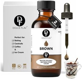Dolce Flav Natural Brown Food Coloring – 2 oz Liquid Color from Class IV Caramel with Graduated Dropper | Water-Soluble | For Baking, Beverages & Sauces | Kosher | Made in USA