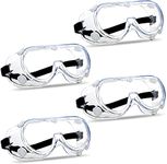 Hawk Eye Polycarbonate Transparent Industrial, Scientific goggles with Wide Vision & Adjustable Strap Eye Protection Goggles for Safety | Anti fog lens Protects | Scratch Resistant | (Pack Of 4)