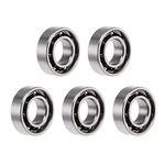 uxcell MR105K Deep Groove Ball Bearings 5mm Inner Dia 10mm OD 3mm Bore Open Type Chrome Steel Z2 5pcs