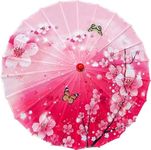 Bestage 33" Handmade Oiled Parasol Bamboo Silk Umbrella Chinese Japanese Art Classical Dance Umbrella Plum Blossom for Wedding Parties Photography Costumes Cosplay Decoration and Other Events