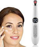 Vowleike Eye Lift Wand, 3 in 1 Vibrating Red Light 98°F to 113°F LCD Display Eye Massager for Dry Eyes, Dark Circles and Puffiness, Electrical Face, Neck Sculpting Pen for Fine Lines and Wrinkles