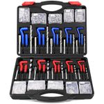 Helicoil Thread Repair Tool Kit: 320-Piece Metric SAE Heli Coil Rethreading Insert Drill Bits Spark Plug Automotive Engine Motor Stud Bolt Tap Universal Threaded Restorer Restoring Rethread