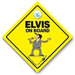 Elvis Presley On Board Car Sign, Joke Car Signage, Suction Cup Car Window Sign, Elvis Fan Decal, Elvis Presley Bumper Sticker