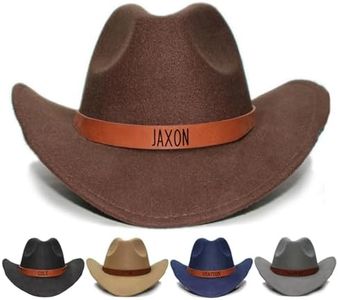 Custom Toddler Boys Cowboy Hat, 2-8t Kids Western Hat, Leather Hatband Baby Cowgirl Hat for Girls, Gift Cowboy Hats for Kids Brown