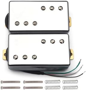 SAPHUE Two Line 3+3 Brass Cover Humbucker Guitar Pickup 4 Coil Cable 7.5k/15k Coil Splitting Pickup for LP Guitar Chrome