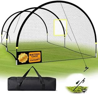 IDEATRY Baseball Batting Cages for Backyard - 22ft x 12ft x 8ft Portable Practice Softball Cage Net and Frame with Pitching Machine Hole, 12.7MM Fibreglass Poles and Carry Bag