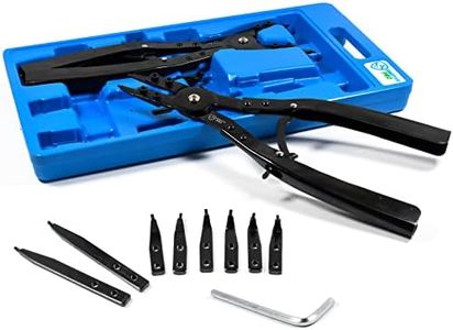 SMOTIVEPRO 16" Snap Ring Pliers Set，2 Piece Internal and External Snap-Ring Pliers Tool Set Heavy Duty, Retaining Ring With Replacement Tips