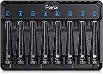 POWXS AA Battery Charger for NI-MH/NI-CD/Lithium Rechargeable AA&AAA Batteries, LED Indicator with USB-C Input, Compatibility Upgrade