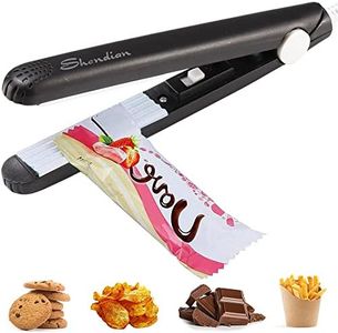 Mini Heat Bag Sealer - Portable Chip Sealer Kitchen Gadget, Food Seal Bag Resealer for Food Storage, Reusable Handheld Bag Sealer for Chip Bags, Foil Bags, Mylar Bags (Black)