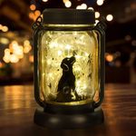 Kyoryuger Solar Lights Outdoor Decor Waterproof Solar Lanterns with Stake Gifts for Dog Lovers Dog Gifts for Women Men Hanging Decorative Lanterns for Tabletop Yard Lawn Pathway Patio Garden Decor