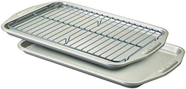 Circulon Nonstick Bakeware 3-Piece Cookie Pan Set, Warm Silver