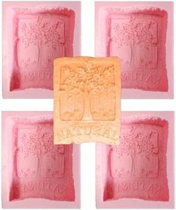 LVDGE Natural Tree Flowers Silicone Soap Mold for Skincare Soap Making, DIY Skincare Products & Small Business Soap (4PCS Tree)