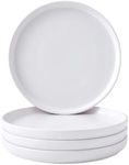 Bruntmor 8-Inch Ceramic Plates Set of 4 - Durable White Ceramic Dinner Plates for Pasta, Salad, or Appetizers - Microwave and Dishwasher Safe Plates Set for Casual Dining or Formal Gatherings