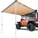 VEVOR Car Side Awning, Large 4.6'x6.6' Shade Coverage Vehicle Awning, PU3000mm UV50+ Retractable Car Awning with Waterproof Storage Bag, Suitable for Truck, SUV, Van, Campers